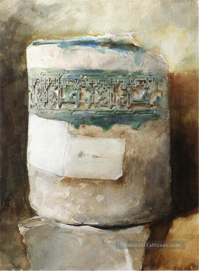 Artefact persan avec décoration en faïence John Singer Sargent Peintures à l'huile